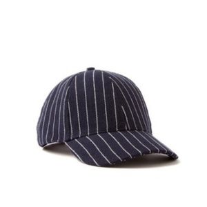 Cotton On Dark Blue White Pinstripe Ball Cap